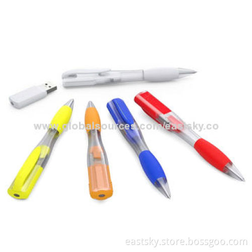 Plastic Pen-shaped USB Drive, Four Optional Logo Imprint Locations, OEM Orders are Accepted